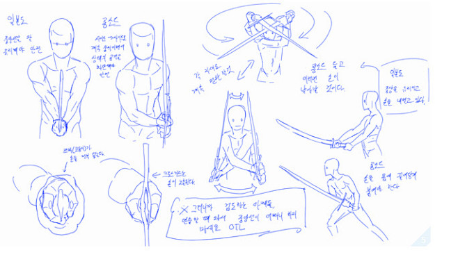 动画干货关于动漫人物剑道持剑和握刀动态姿势画法转需