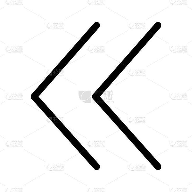 后退或撤销箭头图标矢量插图。左箭头标志。