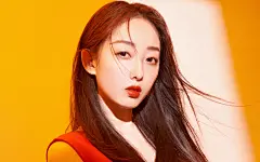 蒋梦婕性感美艳红裙桌面壁纸