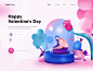 Happy Valentine's Day poster homepage web illustrations graphic vector illustration colors