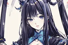 侠客 侠女 水墨 头像 水彩 AI作品