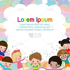 模板,儿童,舞蹈,绘画插图,乐趣,幸福,矢量,小册子,相伴