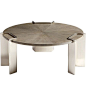 Cyan Design 10226 Arca 41 inch Weathered Oak and Stainless Steel Coffee TableHeight: 17.00 in.  Diameter: 41.00 in.