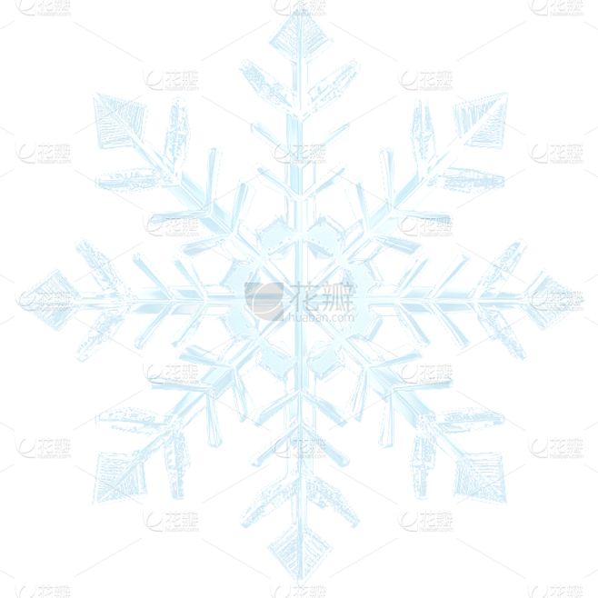 3D立体透明雪花贴纸