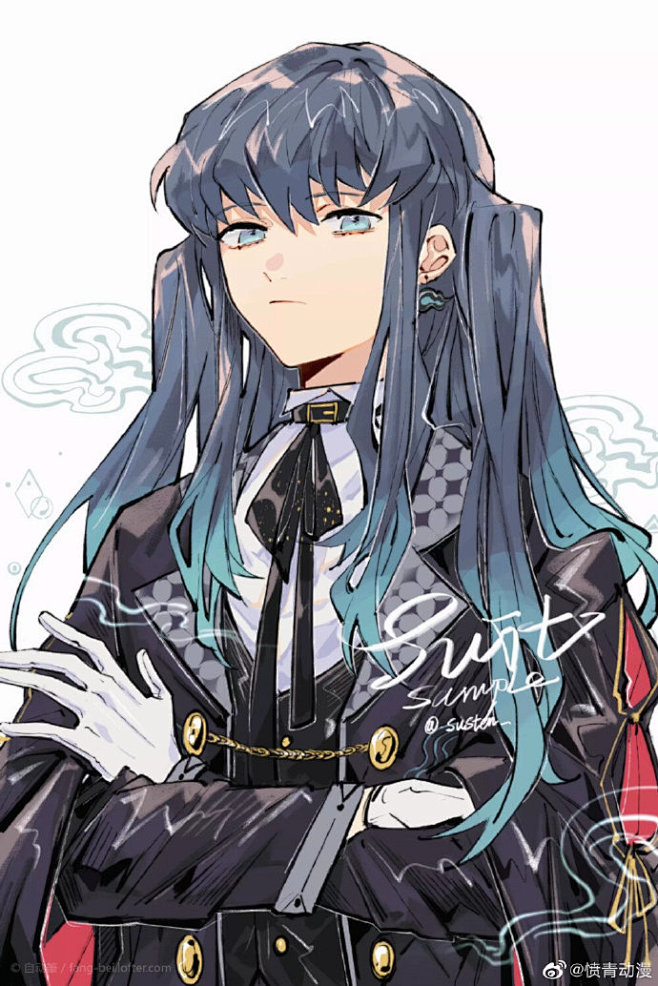 立绘竟然还有难得一见的无惨画像画师susten自动笔67676767