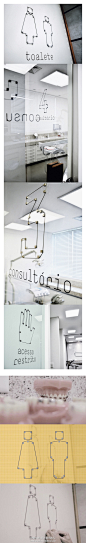 由巴西Greco Design公司为其客户Dauro Oliveira Orthodontics Clinic（牙齿矫正）所做的导视系统，概念就来源于矫正的“牙箍”。。。