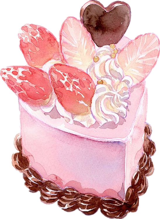 草莓爱心蛋糕