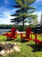 red wooden bench near body of water during daytime