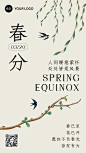 春分节气祝福问候教育行业手机海报
