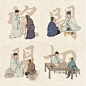 中医望闻问切人物插画 - 小红书