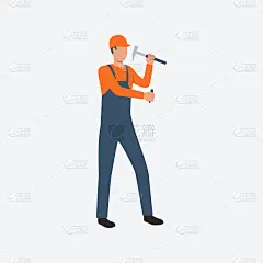 建设者工作与锤扁图标