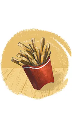 MInimalist Color Block Element Hand Painted Fast Food Potato Chips Instagram Highlight
