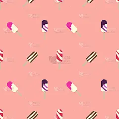 彩色冰棒冰淇淋无缝矢量图案。美味多彩的夏季甜品水果冰棒。壁纸设计，包装，织物，背景，服装，印刷品，横