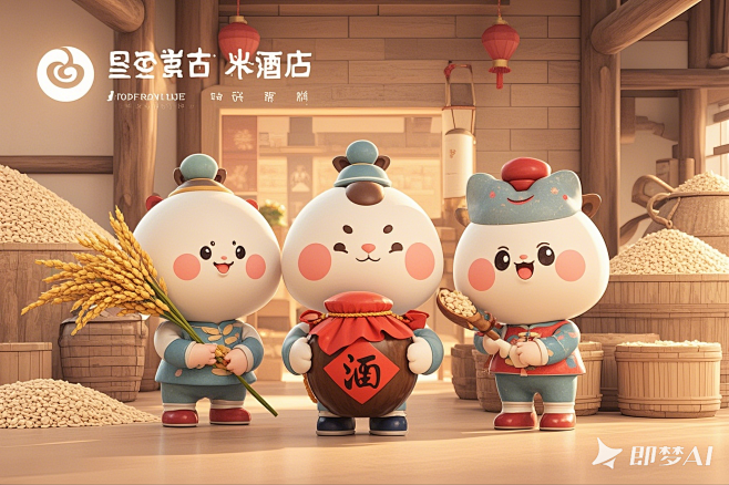 灵山县星象米酒坊 IP 吉祥物设计要求：...