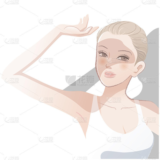 漂亮的年轻女人，她的眼睛的底纹