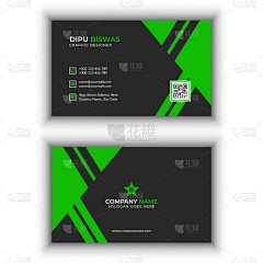 名片,绿色,黑色,抽象,白色,创造力,商务,专业人员,高雅