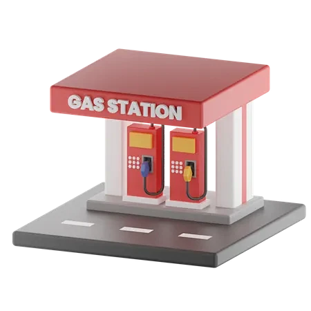 Gas Station 3D Illus...