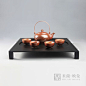 ceremony，Tea table，Tea service portfolio，ceramic，Cast iron，teapot，teacup，stone，tea tray， duanzhou inkstone 新中式 日式 茶室 茶道 茶几 茶具组合 茶壶 茶杯 陶瓷 茶盘 香道 香道具