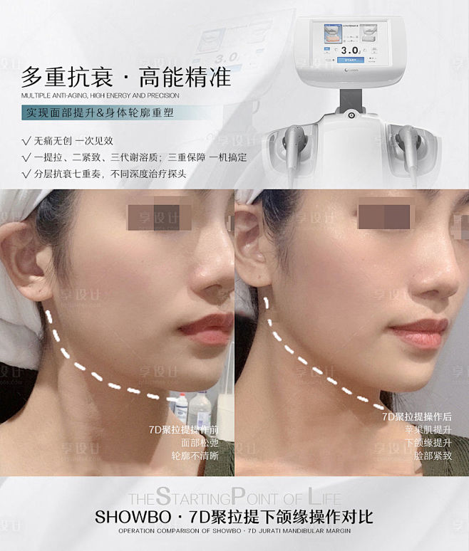 7D聚拉提对比图PSD广告设计素材海报模...