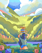 digital Cartooning  cute Love colorful painting   pastel