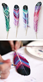 DIY painted feathers- kids can make them too!