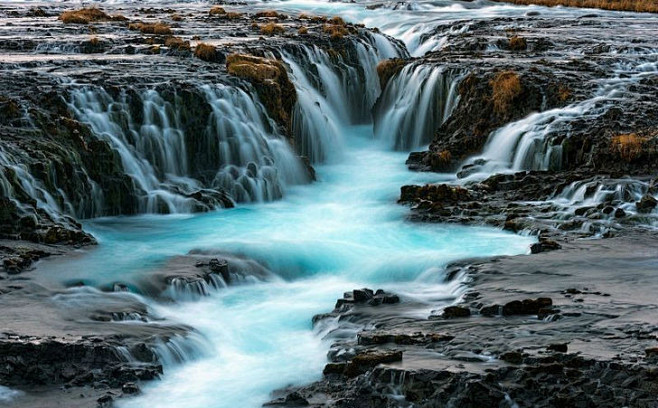 神奇的冰岛黄金瀑布景观图片