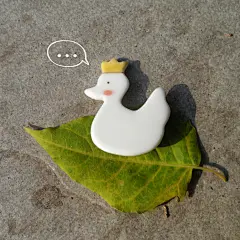 瓷不语/丑小鸭变天鹅 手绘胸针领针 陶瓷手作首饰品 森女萌系礼品