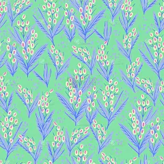 霓虹色手绘野花插图图案无缝重复图案家居装饰打印艺术品时装面料表面设计纺织品