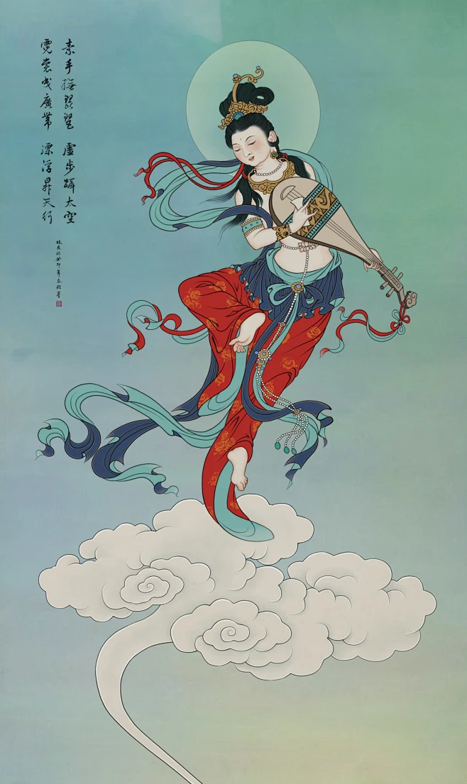 飞天图-花瓣网