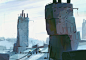 Smokescapes - The Sentries, Georgi Simeonov : Started as a series of chimney studies in my sketchbook, then quickly rooftops and chimneys turned into landscapes and castles. Now I'm building a little story around the world and fleshing out a bunch of the 