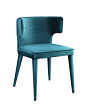 Moe's Home Jennaya Dining Chair Teal Teal Contemporary Modern 100% Polyester Upholstery