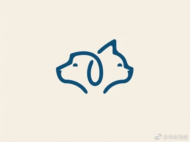 猫狗黑白剪影logo设计#灵感资料库# ...