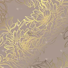 黄金,花纹,华丽的,请柬,纺织品,华贵,壁纸,模板,现代,春天