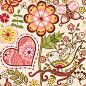 Summer patterns : Seamless texture with flowers and butterflies. Endless floral pattern.