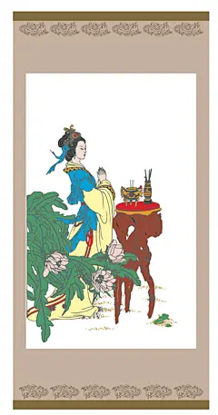 笔墨纸砚中国国画古典特色仙鹤荷花图梅兰竹菊插画ai矢量eps素材-淘宝网