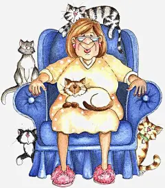 猫咪和女人png免抠素材_新图网 https://ixintu.com 插画 手绘 卡通 女人 沙发 猫咪 宠物