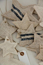 Cute burlap ornaments.