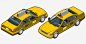 可爱黄色出租车俯视图png免抠素材_新图网 https://ixintu.com 可爱 城市 交通 运输 出租车 车俯视