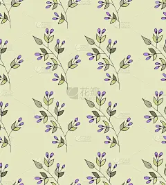 在白色背景上的抽象风格的花无缝图案。抽象的夏天的背景。优雅的复古风格。自然背景。抽象的壁纸背景。时尚