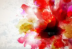 抽象背景与红色和粉色元素形成花