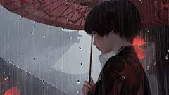 鬼刀 wolp 小绿 红色雨伞 4k原画 动漫壁纸-SSAMAO-图片资源网