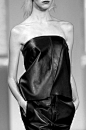 Black leather top & pants; chic fashion details // Helmut Lang S/S 2014