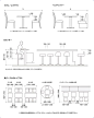 餐厅的餐桌吧台布局尺寸参考图。工装参考，设计参考图。