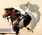 DEAN CORNWELL  The Sheik  Oil on Canvas  27.5” x 32.5”: 