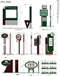 小区主入口标识　多项指示牌　警示牌　多向指示牌logo设计@北坤人素材