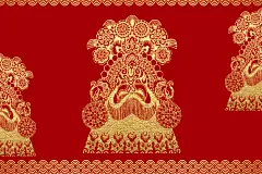 京剧脸谱国潮古典插画展示图