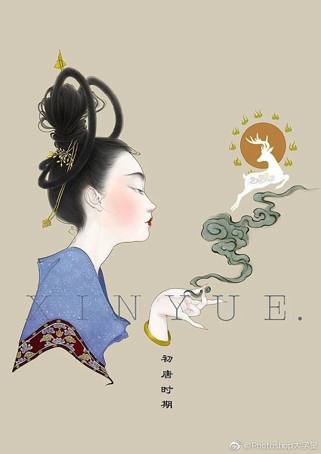 一组插画师御茶菓子笔下的《大唐女子图鉴》...