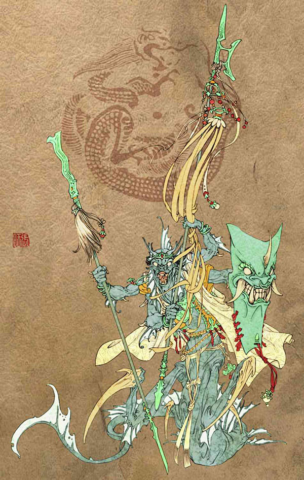 夜叉——老鱼跳浪，瘦蛟婆娑；巡行不已，尽...