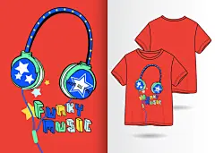 矢量手绘T恤插画卡通可爱时尚女孩独角兽服装印花人物AI设计素材