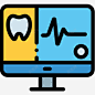 心电图监护仪牙医19线性颜色图标 平面电商 创意素材